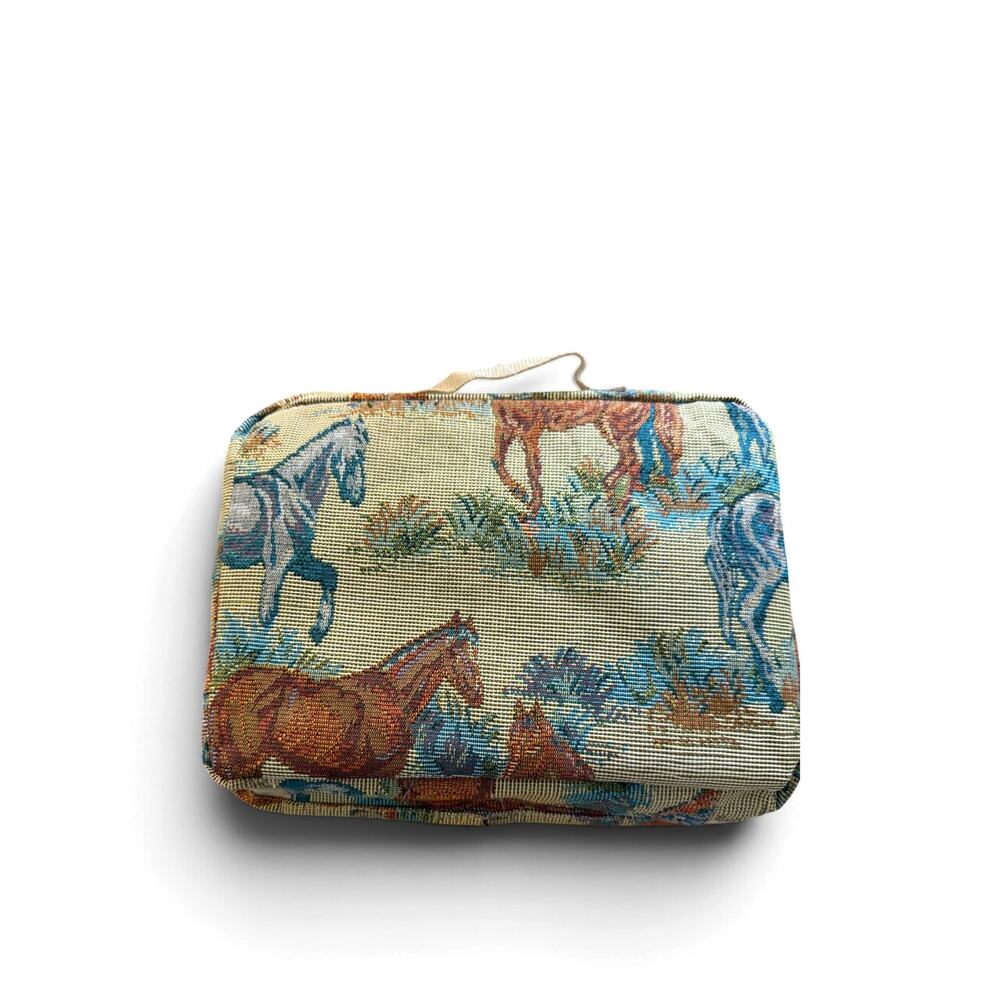 Totes Horse Tapestry Rolling Shopping Tote Bag Foldable Wheeled Cart - Picture 2 of 7